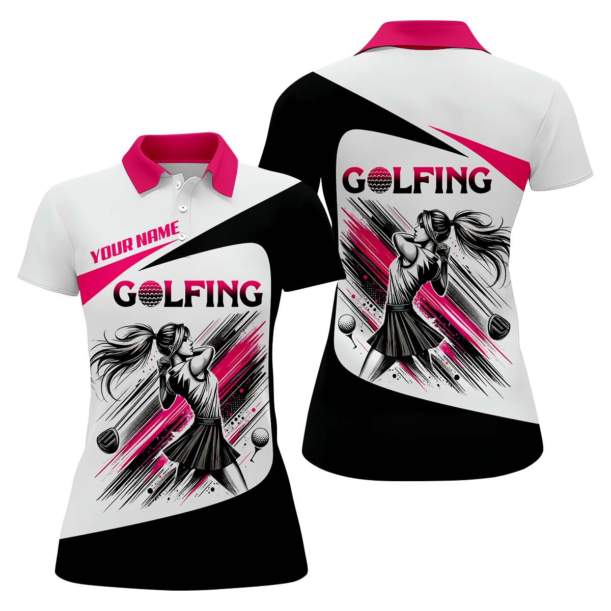 Custom Womens Golf Polo Shirt, Golfing Apparel, Womens Golf Gifts