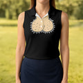 Black Funny Dickhead Faux Chest Golf Shirt, Women's Golf Tops, Ladies Golf Shirts