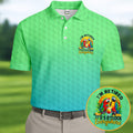 Tropical Retired Parrot Cocktail Golf Polo Shirt, Golf Shirts For Men, Printed Golf Shirts