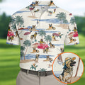 German Shepherd Beach Vacation Golf Polo Shirt, Mens Golf Polo, Golf Apparel For Men