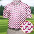 The Pink Taco Seamless Pattern White Golf Shirt, Golf Tops For Men, Tacos Lover Golf Gift For Men