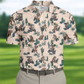 Funny Raccoon Desert Golf Pattern Polo Shirt, Mens Golf Polo, Printed Golf Shirts