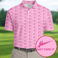 Just Cure It Pink Ribbon Breast Cancer Golf Shirt, Mens Golf Polo, Printed Golf Shirts