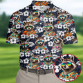 Cool Raccoons in Rainbow Sunglasses Hawaiian Golf Polo, Golf Tops For Men, Golfing Apparel