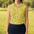 Cute Yellow Rubber Duck Pattern Golf Shirt, Hawaiian Golf Shirt, Golf Tops For Women, Printed Golf Shirt