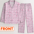 Funny Breast Cancer Pajama Set Long Sleeve, Pink Pajama Set, Breast Cancer Awareness Pajama