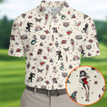 Old School Tattoo Flash Pattern Golf Polo Shirt, Men's Golf Shirt, Printed Golf Shirts
