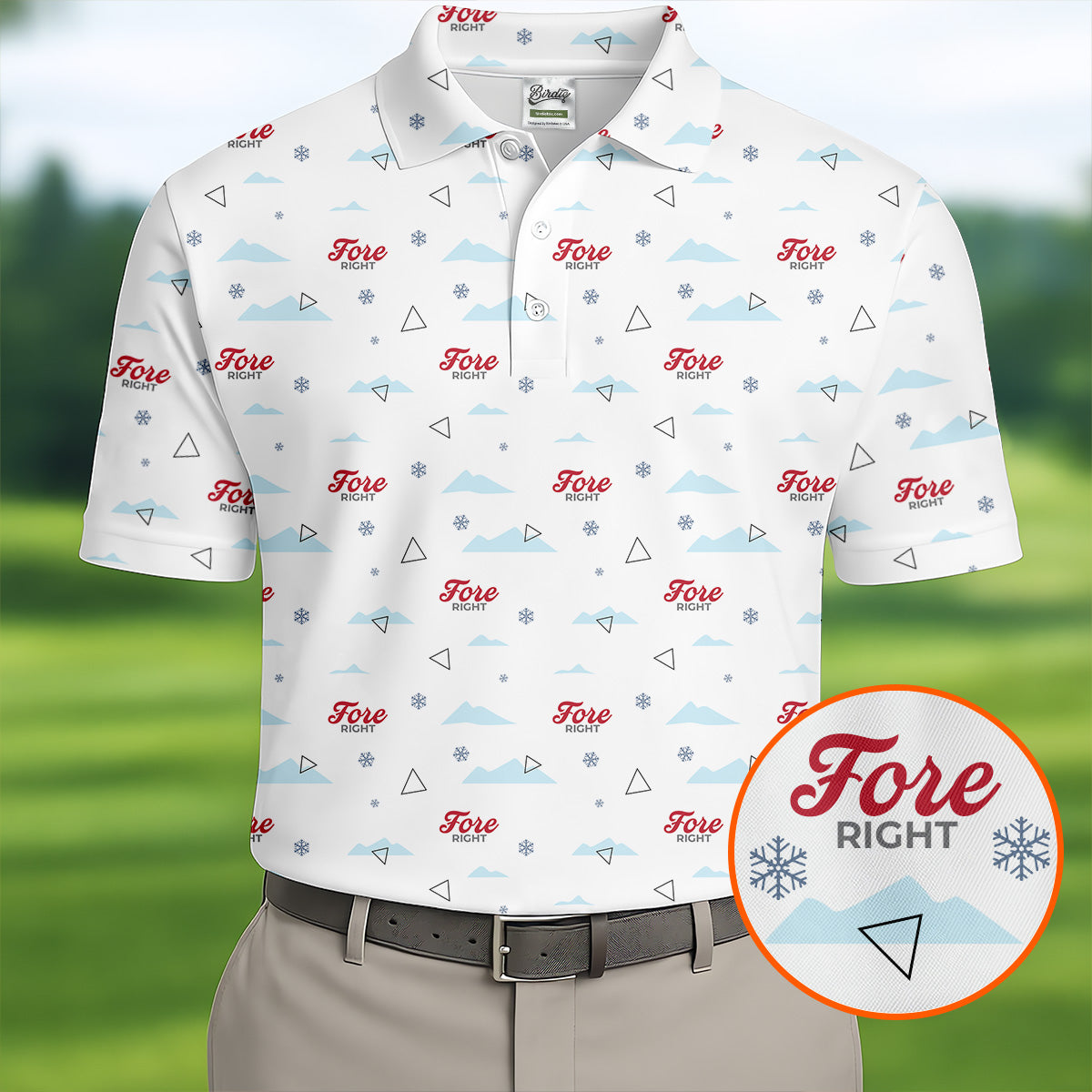 Fore Right Men's Funny Golf Shirts, Golf And Beer Polo Shirts For Men, Golf Shirts For Men