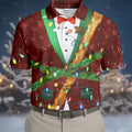 Christmas Lights Disco Ball Pattern Men's Golf Polo Shirts, Christmas Golf Shirt, Golf Gift For Men