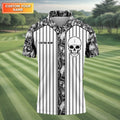 Custom Skull Polo Shirt, Golfing Apparel, Mens Golf Gift, Funny Golf Polos