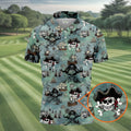 Pirate Captain Skulls, Kraken Tentacle Design Design Hawaiian Golf Polo, Golf Tops For Men, Golfing Apparel