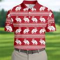 Reindeer Humping Seamless Pattern Golf Shirt, Christmas Golf Shirt, Golf Shirts For Men, Golf Gift For Men