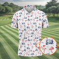 Flamingo Funny Golf Pattern Polo Shirt, Men's Golf Shirt, Golf Apparel For Men