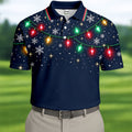 String Lights Snowflakes Christmas Golf Shirt, Mens Golf Shirts, Golf Apparel For Men