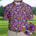 Cute Halloween Icon Pattern Golf Polo Shirt, Mens Golf Shirts, Hawaiian Golf Shirt