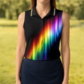 Rainbow Galaxy LGBT Support Gradient Ladies Golf Tops, Pride Month Golf Shirt For Women