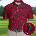 Funny Giant Monster Golf Pattern Polo Shirt, Mens Golf Polo, Golf Shirts For Men