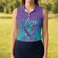You Matter Suicide Prevention Ribbon Heart Golf Shirts For Women, Performance Golf Shirt