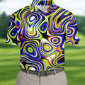 Blue And Green Fluid Art Cool Golf Shirt, Golf Tops For Men, Golf Shirts For Men, Golf Gift For Men