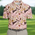 Funny Penis Doodle Pattern Golf Polo Shirt, Men's Golf Apparel, Novelty Golf Shirts For Men