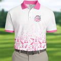 Fuck Cancer Pink Ribbon Breast Cancer Polo Shirt, Mens Polo Shirts, Golf Apparel For Men