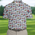 Funny Adult Humor Tropical Beach Golf Paradise Polo Shirt, Golf Polo Shirts For Men, Printed Golf Shirts