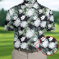 White Flower Tropical Hawaiian Vibe Golf Tops For Men, Golf Shirts For Men, Golf Gift For Men