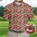 Fun Christmas Colorful Shirts For Men, Naughty Christmas Golf Shirt, Polo Shirts For Men, Golfing Apparel