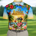 Funny Tropical Frog Drinking Hawaiian Golf Shirt, Mens Golf Polo, Printed Golf Shirts