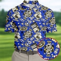 Casino Golf Pattern Blue Hawaiian Golf Polo Shirt, Golf Shirts For Men, Mens Golf Apparel