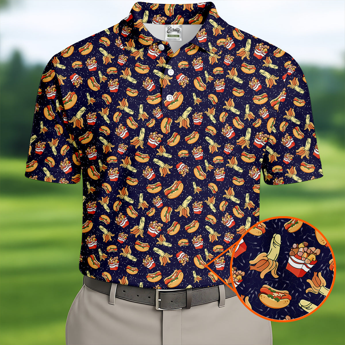 Funny Hot Dog Dirty Humor Polo Shirts For Men, Fun Golf Shirts For Men, Golf Gift For Men, Golf Shirts For Men