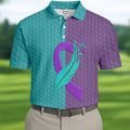 Suicide Prevention Ribbon Feather Birds Golf Polo Shirt, Mens Golf Polo, Mens Golf Apparel