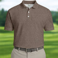 Cream Text Pattern Golf Polo Shirt, Golf Shirts For Men, Printed Golf Shirts