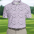 Light Purple Beer Brewing Icons Pattern Polo Shirt, Golf Apparel For Men, Printed Golf Shirts