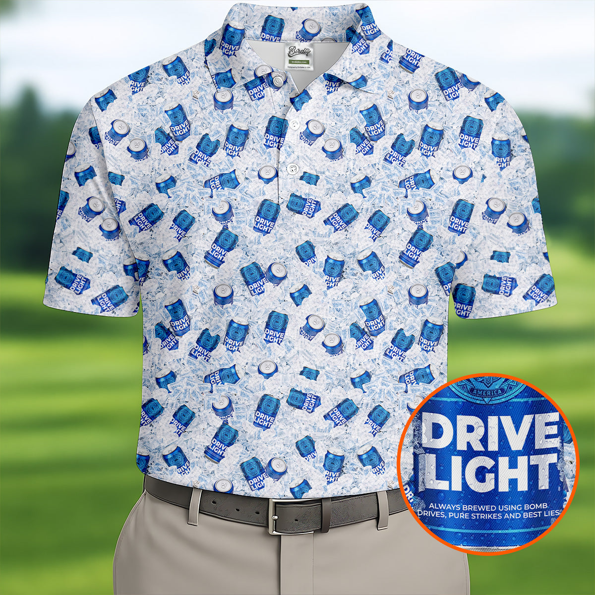 Drive Light Beer Ice Golf And Beer Fun Golf Shirt, Golf Tops For Men, Golf Shirts For Men