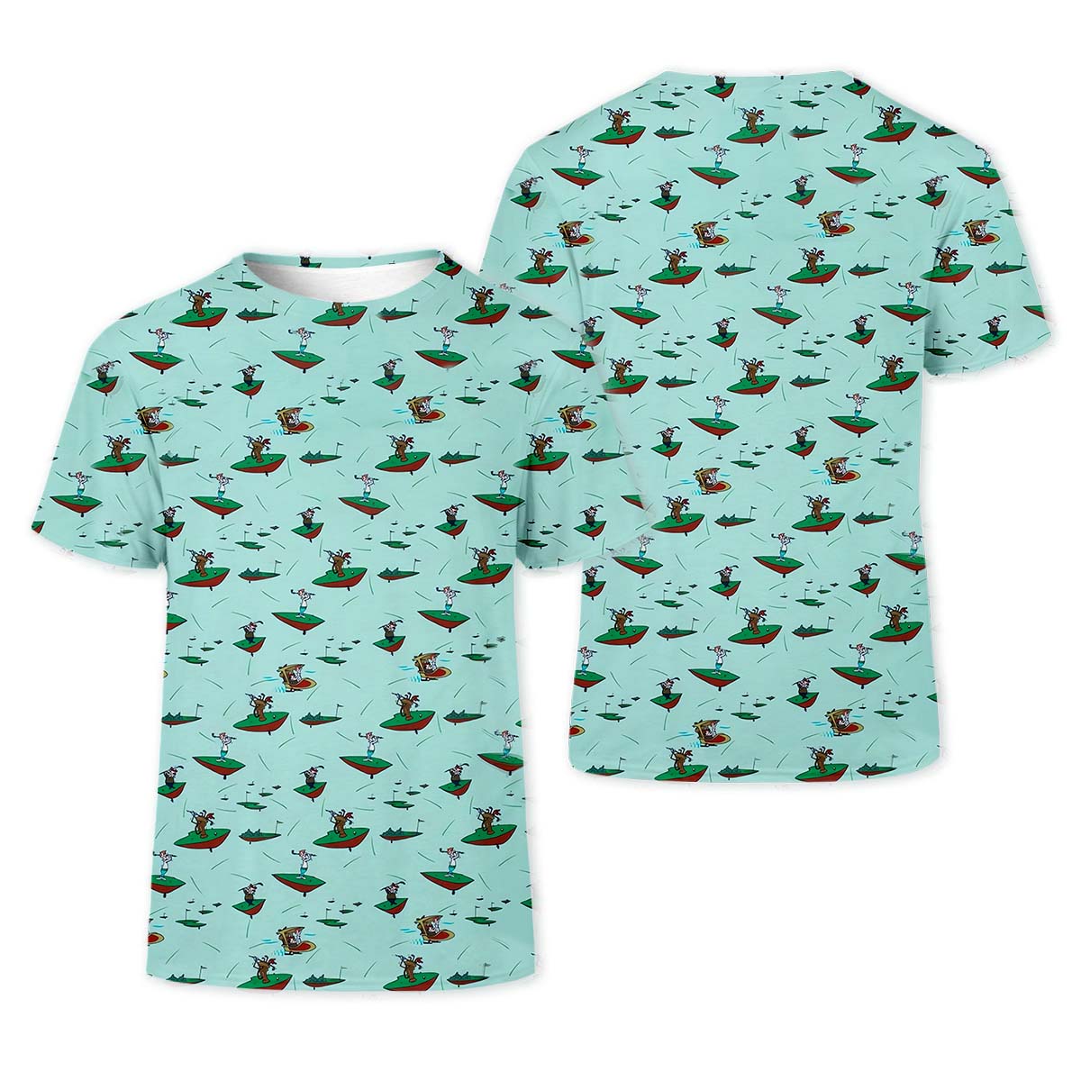 Playful Cartoon Golfer Golf Polo Shirt, Golf Gifts For Men, Golf Gift Ideas