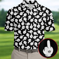 Funny Middle Finger Hand Golf Polo Shirt, Printed Golf Shirts, Golf Polo Shirts For Men