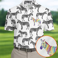 Rainbow Zebra Be Yourself Pride Month Support Golf Tops For Men, LGBT Community Polo Shirts For Men