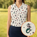 Old School Tattoo Flash Pattern Golf Polo Shirt, Women's Golf Tops, Ladies Golf Shirt