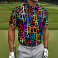 Adult Humor LGBT Rainbow Color Men's Funny Golf Shirts, Pride Month Celebrate Golf Shirts For Men