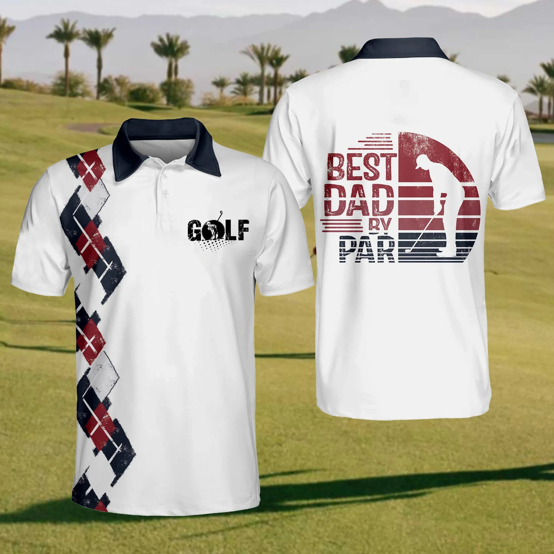 Best Dad By Par Golf Polo Shirt, Mens Golf Shirt, Gift For Golfers
