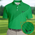 Lawn Mower Green Cross Stripe Father's Day Golf Shirt, Polo Shirts For Men, Golf Gift For Dad