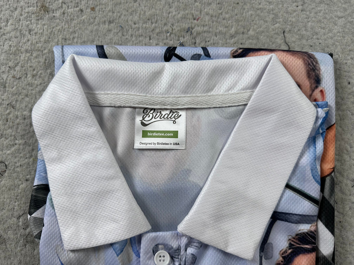 Custom Photo Funny Golf Polo Shirts With Faces, Hilarious Golf Shirts For Dad