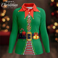 Funny Christmas Elf Cute Women's Golf Clothes, Ladies Golf Shirts, Christmas Golf Shirt