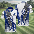 Blue White Golf Men's Golf Polo Shirt, Customized Golf Polos, Mens Golf Gift, Funny Golf Shirt