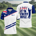 I Put It In Every Hole Australia Flag Print Men's Golf Top, Polo Shirts For Men, Golf Shirts For Men