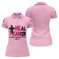 Heal Cancer Faith Pink Breast Cancer Awareness Shirt, Womens Golf Polo, Golf Shirts For Women