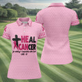 Heal Cancer Faith Pink Breast Cancer Awareness Shirt, Womens Golf Polo, Golf Shirts For Women