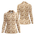 Beige Fun Womens Golf Shirts, Womens Golf Tops, Unique Gift For Golfer, Ladies Golf Polos