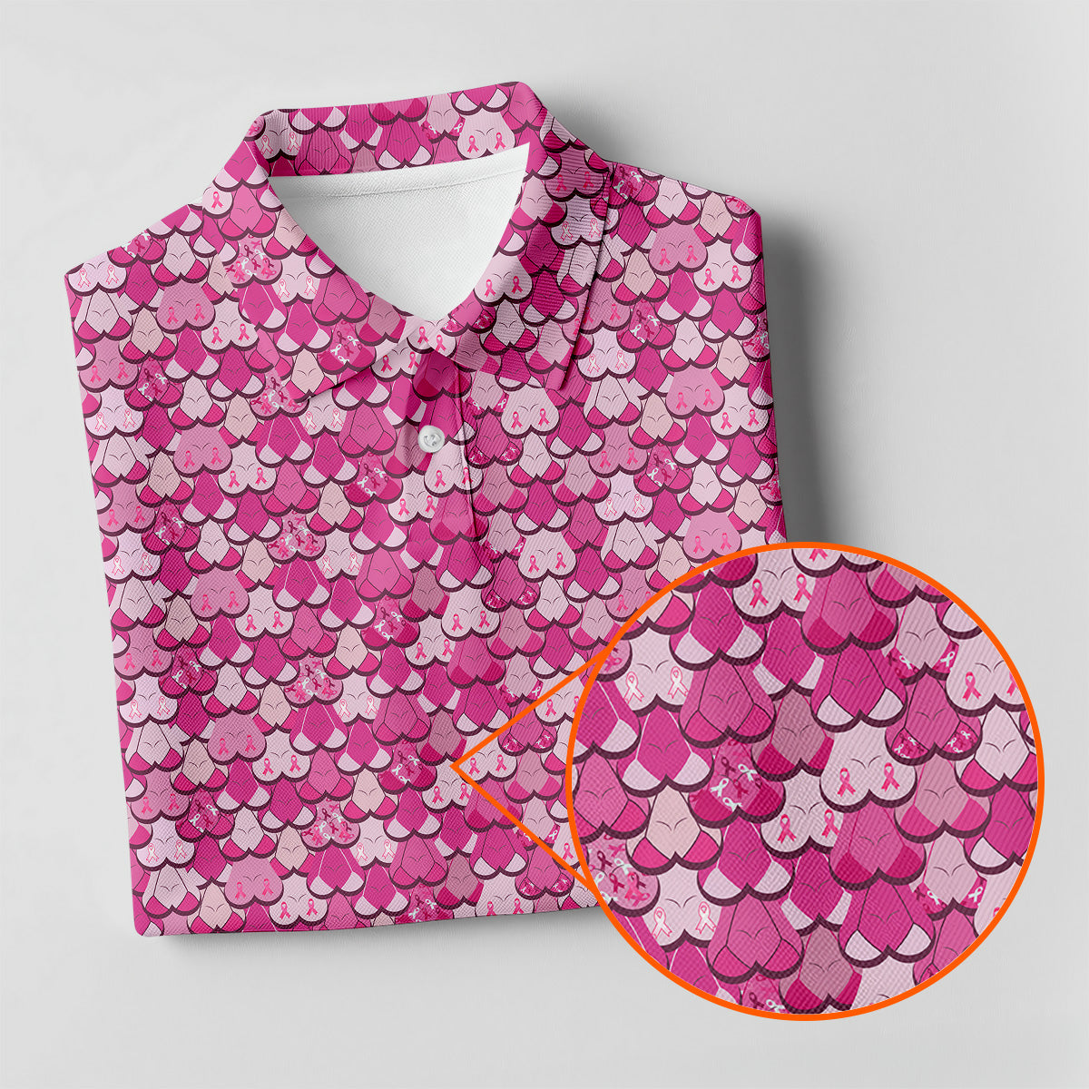 FREE SOCKS Pink Breast Cancer Golf Shirt, Funny Men Golf Shirt, Cancer Awareness Shirt, Golfing Apparel